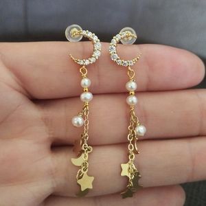 La Meno Moon🌙 and Star⭐ Dangle Earrings